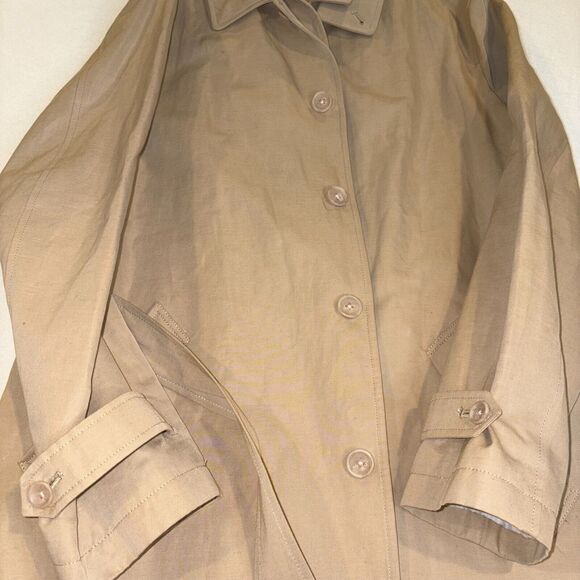 Hickey Freeman Lined Cotton/Linen Coat Khaki Size L Quiet Luxury Classic Preppy - Picture 16 of 16